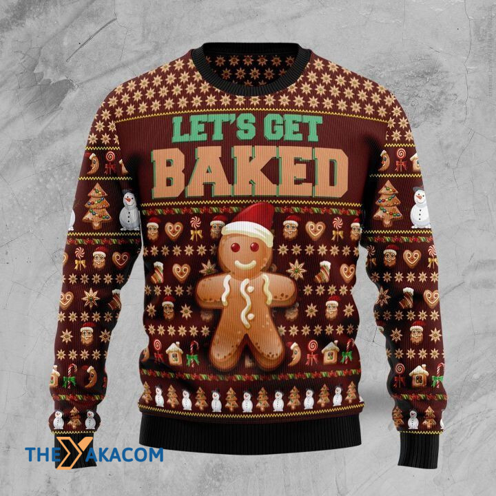 Lovely Gingerbread Let's Get Baked Gift For Christmas Ugly Christmas Sweater