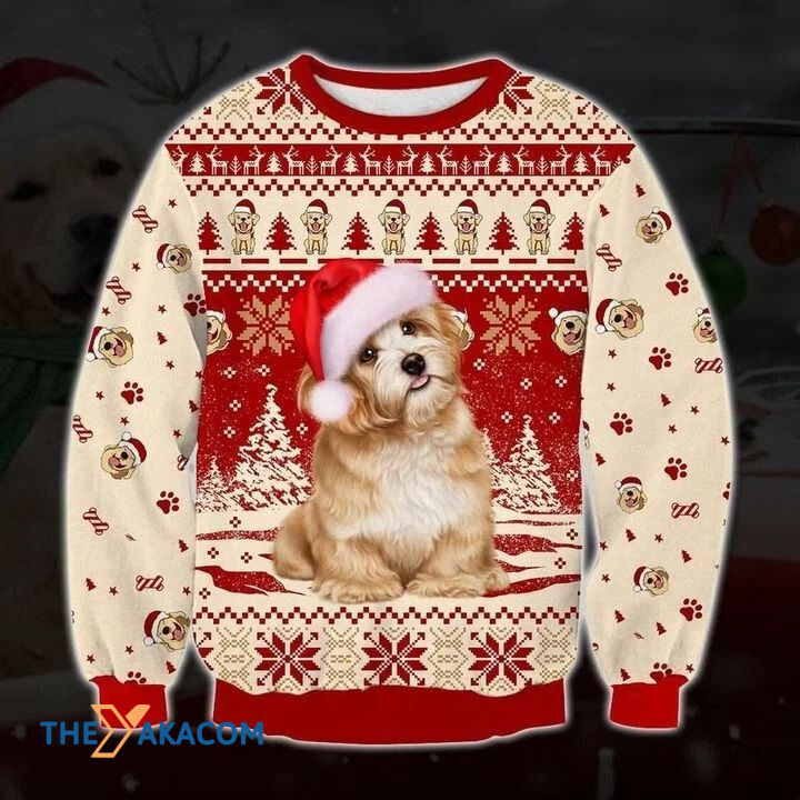 Lovely Golden Retriever Dog In Winter Gift For Christmas Ugly Christmas Sweater