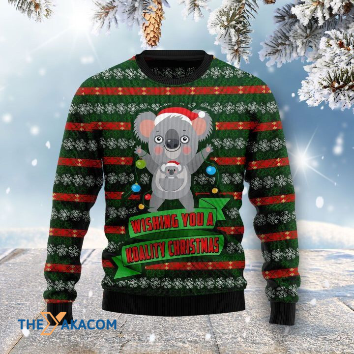 Lovely Koala With Colorful Balls Wishing You A Koality Christmas Gift For Christmas Ugly Christmas Sweater