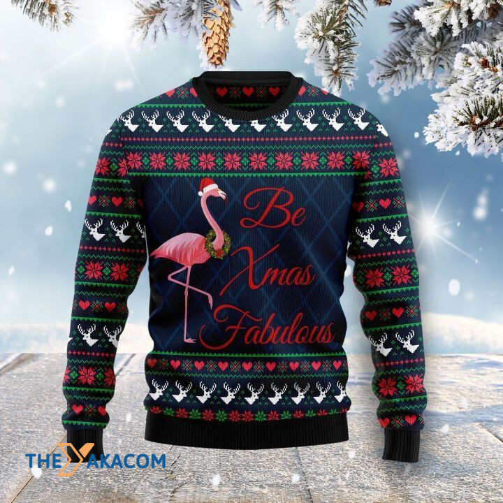 Lovely Lady Flamingo Be Xmas Fabulous Gift For Christmas Ugly Christmas Sweater