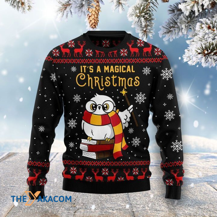 Lovely White Owl It's A Magical Christmas Gift For Christmas Ugly Christmas Sweater