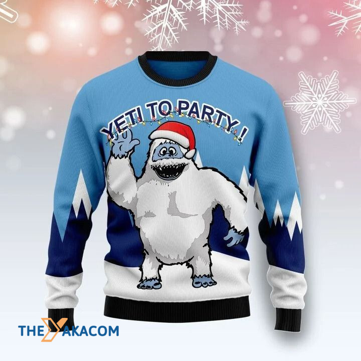 Lovely White Yeti Say Hello To Party Gift For Christmas Ugly Christmas Sweater