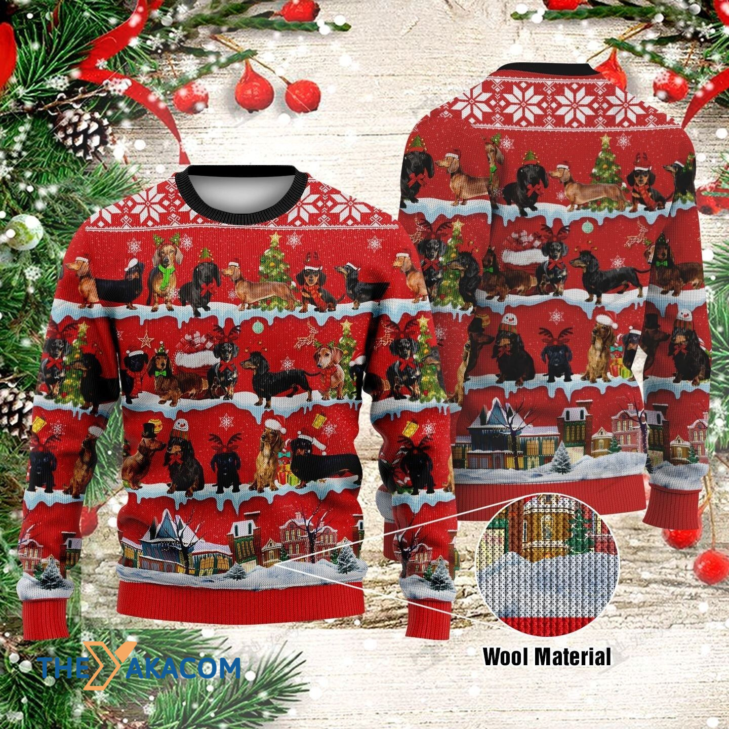 Many Dachshund Dogs In Xmas Day Gift For Christmas Ugly Christmas Sweater