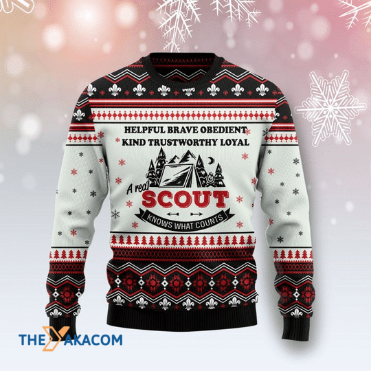 Merry Xmas A Real Scout Knows What Counts Gift For Christmas Party Ugly Christmas Sweater