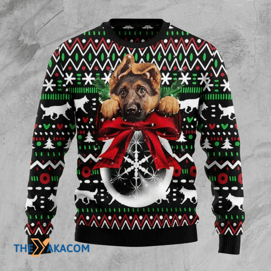 Merry Xmas Adorable Baby German Shepherd Gift For Christmas Party Ugly Christmas Sweater