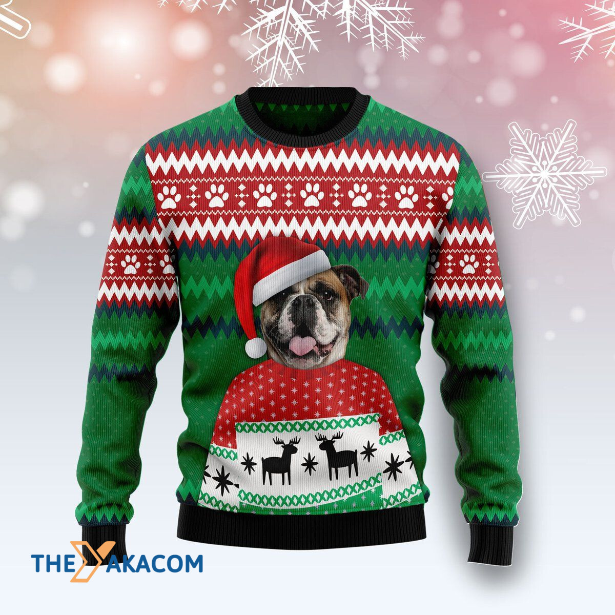 Merry Xmas Adorable Pitbull Face Awesome Gift For Christmas Ugly Christmas Sweater