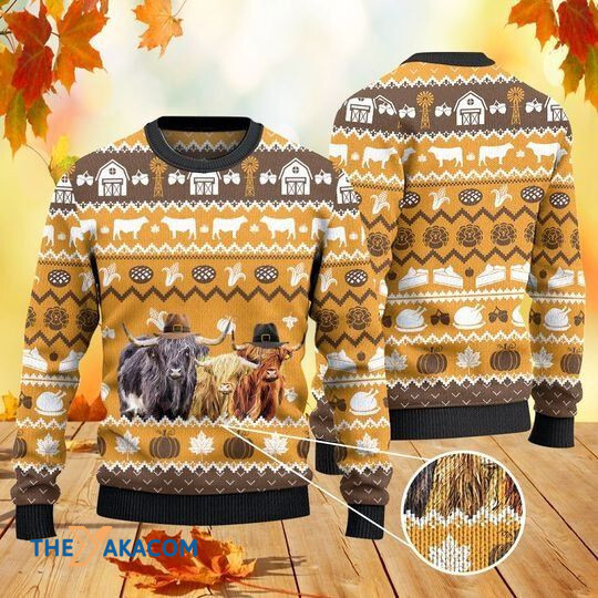 Merry Xmas Amazing Highland Cattle Lovers Awesome Gift For Christmas Ugly Christmas Sweater