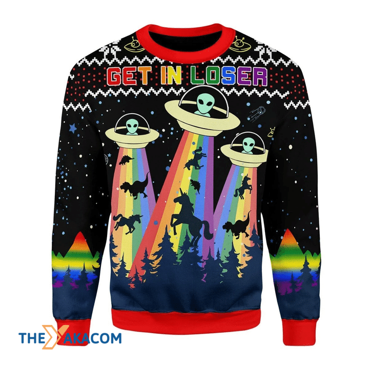 Merry Xmas Amazing LGBTQ+ Alien Awesome Gift For Christmas Ugly Christmas Sweater