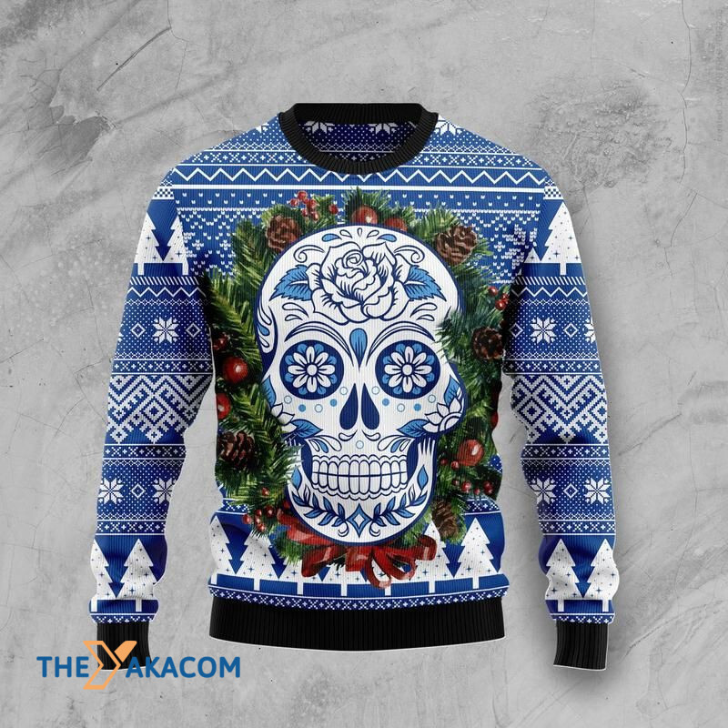 Merry Xmas Amazing Sugar Skull Awesome Gift For Christmas Ugly Christmas Sweater