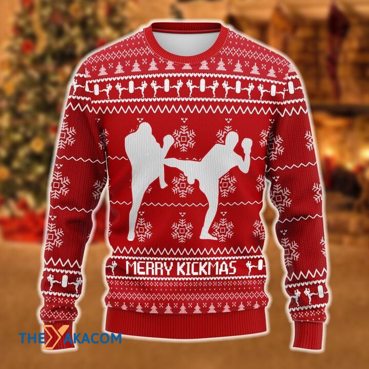 Merry Xmas And Merry Kickmas Awesome Gift For Christmas Ugly Christmas Sweater