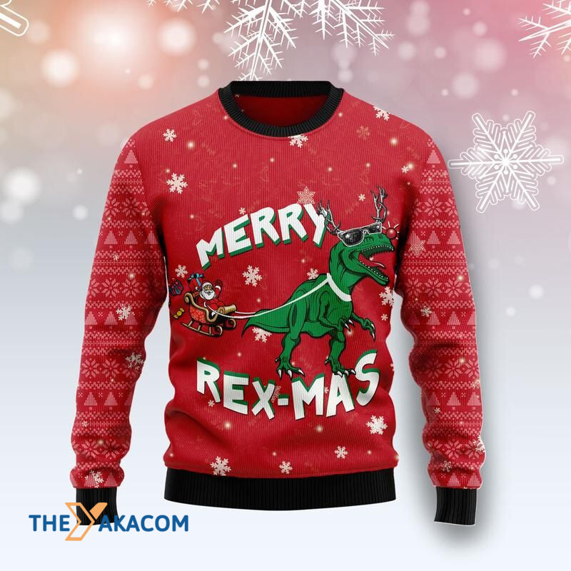 Merry Xmas And Merry Rex-Mas Awesome Gift For Christmas Ugly Christmas Sweater