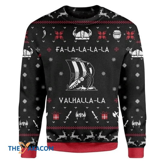 Merry Xmas Awesome Valhalla Viking Gift For Christmas Party Ugly Christmas Sweater