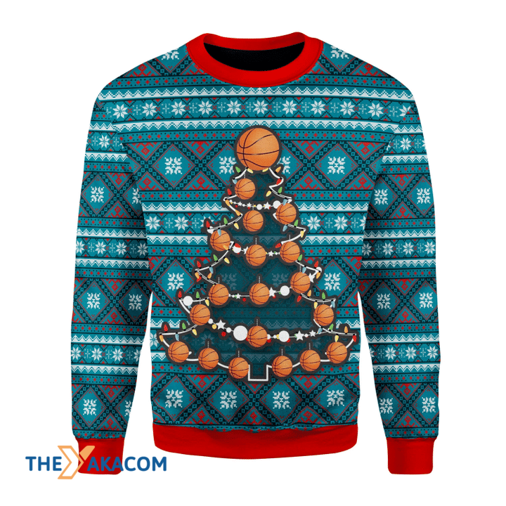 Merry Xmas Basketball Christmas Tree Awesome Gift For Christmas Ugly Christmas Sweater