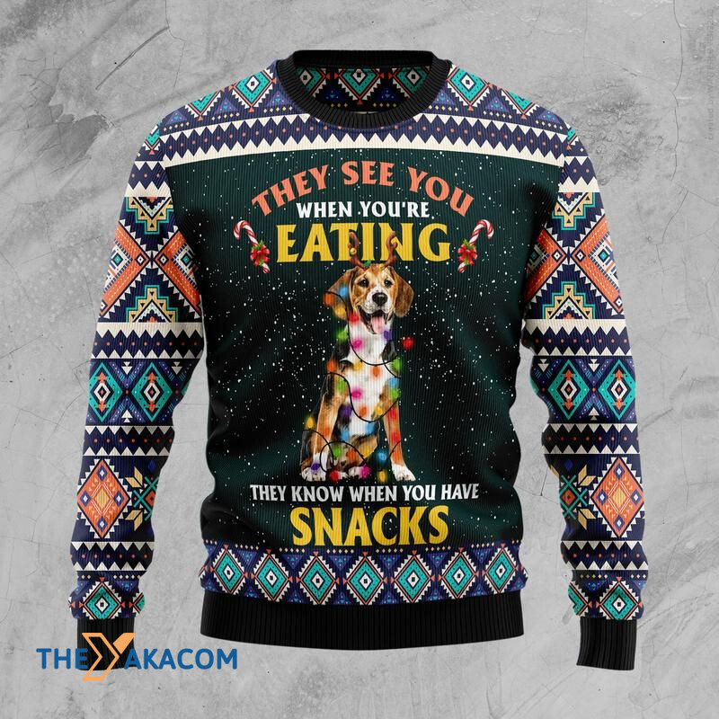 Merry Xmas Beagle Knows When You Have Snack Awesome Gift For Christmas Ugly Christmas Sweater