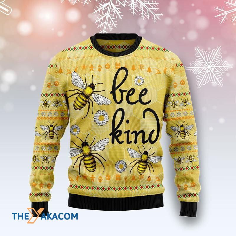 Merry Xmas Bee Kind Awesome Gift For Christmas Ugly Christmas Sweater