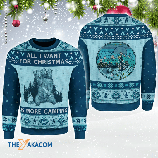 Merry Xmas Beer All I Want For Christmas Is More Camping Gift For Christmas Party Ugly Christmas Sweater