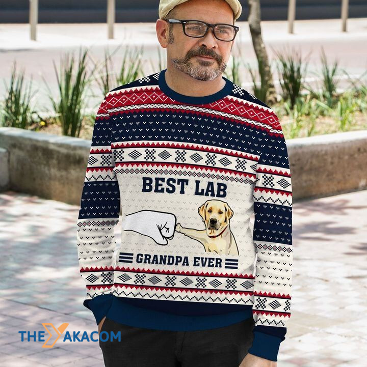 Merry Xmas Best Lab Grandpa Ever We Are Friend Awesome Gift For Dog Lovers Ugly Christmas Sweater