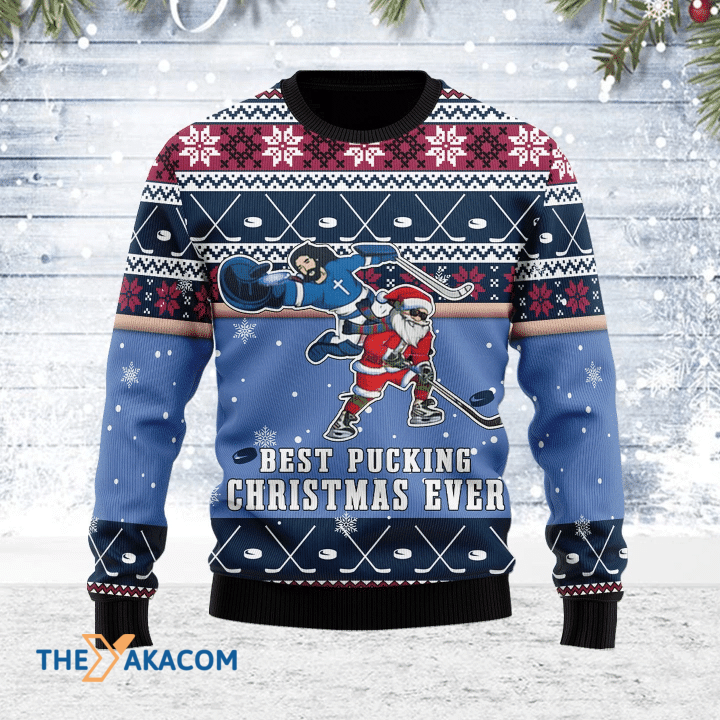 Merry Xmas Best Pucking Christmas Ever Jesus And Santa Claus Awesome Gift For Christmas Ugly Christmas Sweater