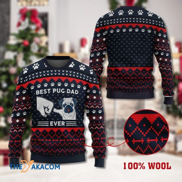 Merry Xmas Best Pug Dad Ever We Are Friend Awesome Gift For Dog Lovers Ugly Christmas Sweater