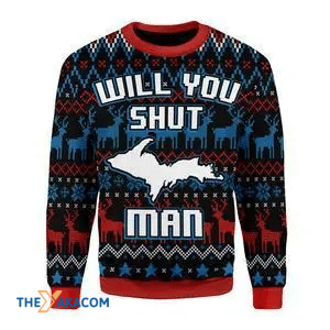 Merry Xmas Bidden Will You Shut Man Gift For Christmas Party Ugly Christmas Sweater