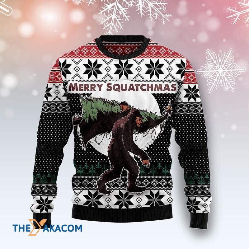 Merry Xmas Bigfoot Squatchmas Awesome Gift For Christmas Ugly Christmas Sweater