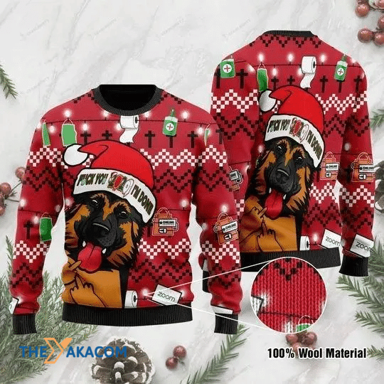 Merry Xmas Black And Tan German Shepherd Dog I'm Done Gift For Christmas Party Ugly Christmas Sweater