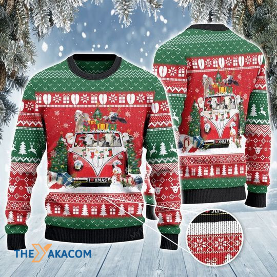 Merry Xmas Brahman Cattle Lovers Christmas Van Awesome Gift For Christmas Ugly Christmas Sweater