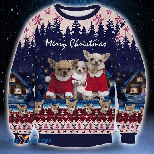 Merry Xmas Chihuahua Family Gift For Christmas Party Ugly Christmas Sweater