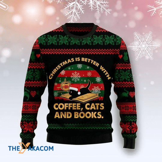 Merry Xmas Christmas Better With Cat Gift For Christmas Party Ugly Christmas Sweater