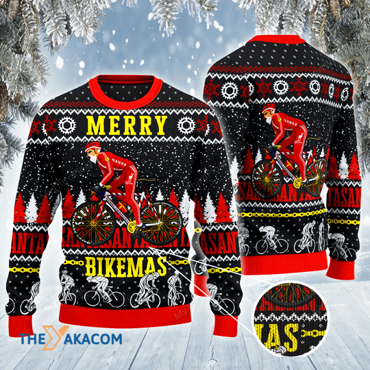 Merry Xmas Cycling Lovers Merry Bikemas Awesome Gift For Christmas Ugly Christmas Sweater