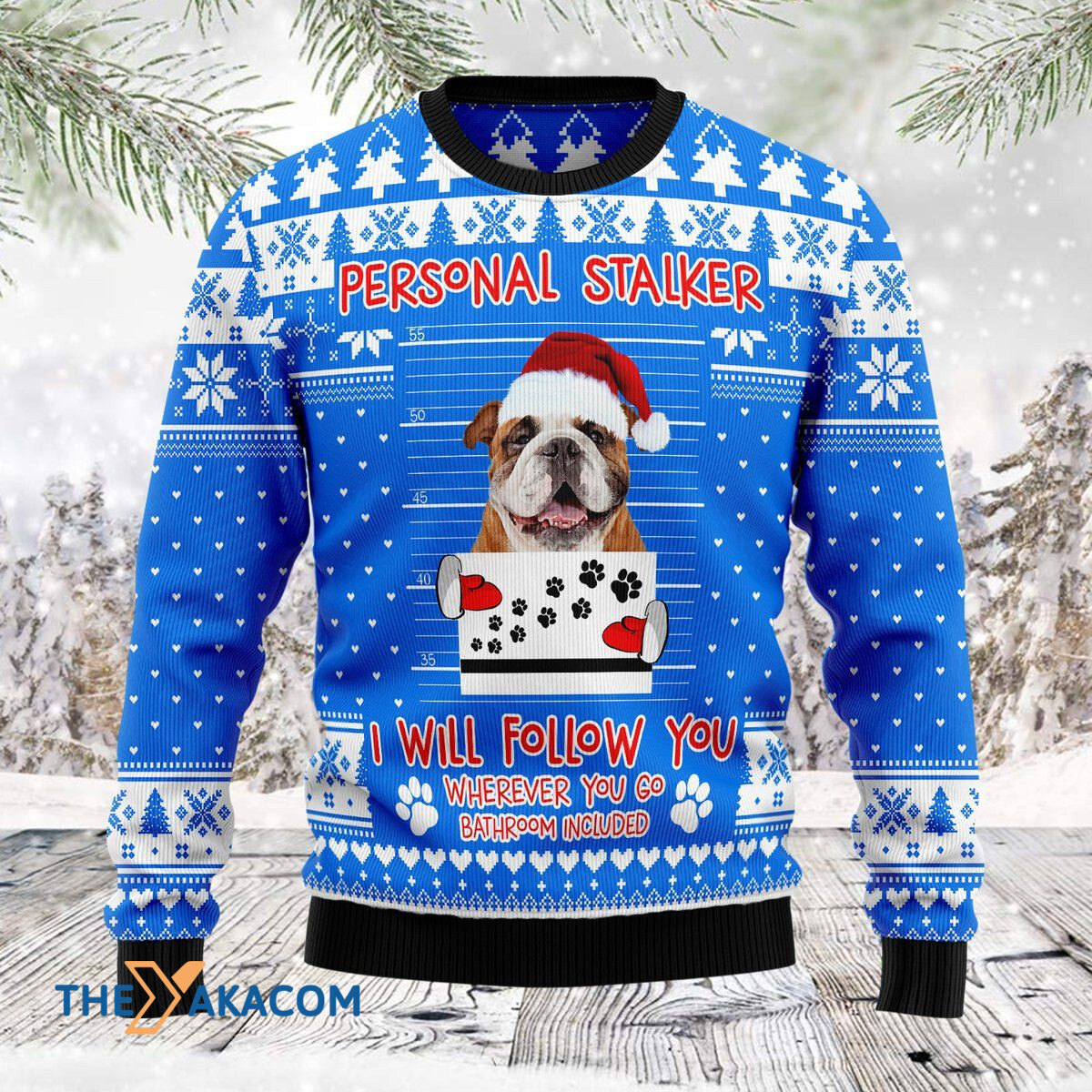 Merry Xmas Dog Lover Personal Stalker Bulldog Awesome Gift For Christmas Ugly Christmas Sweater