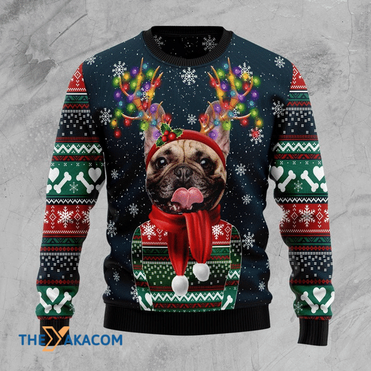 Merry Xmas Dog Lover With Adorable Cool French Bulldog Special Pattern Ugly Christmas Sweater