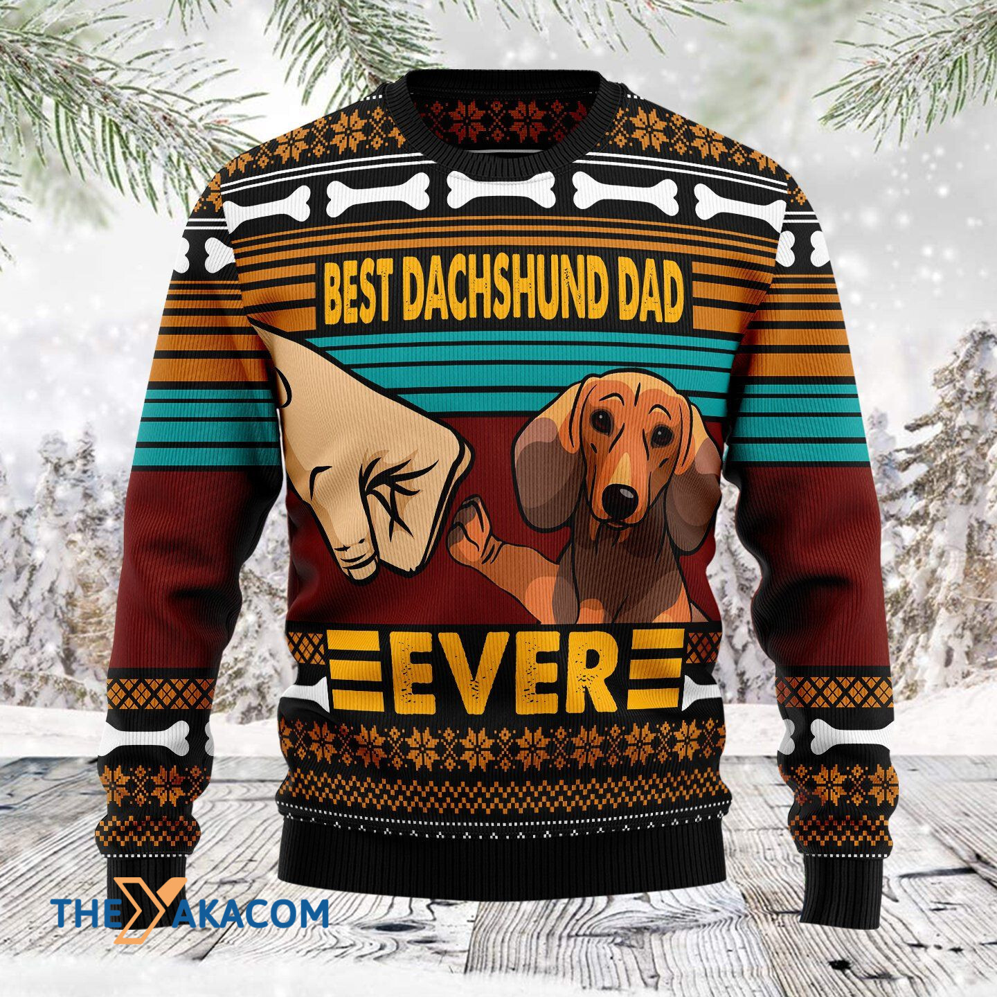 Merry Xmas Dog Lovers Best Dachshund Dad Ever Awesome Gift For Christmas Ugly Christmas Sweater