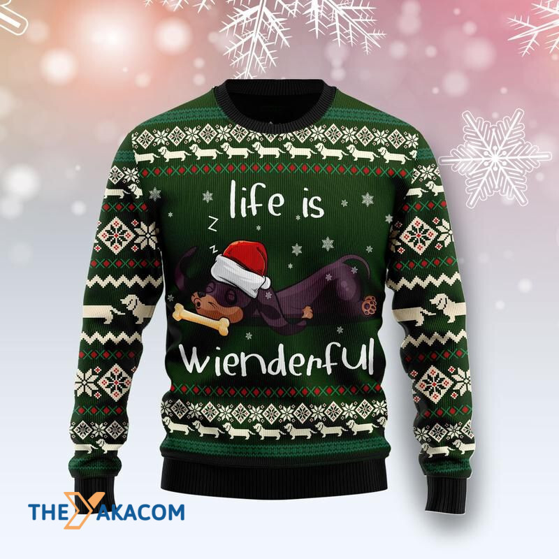 Merry Xmas Dog Lovers Dachshund Life Is Wienderful Awesome Gift For Christmas Ugly Christmas Sweater