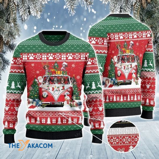 Merry Xmas Dog Lovers German Shorthaired Pointer Van Awesome Gift For Christmas Ugly Christmas Sweater