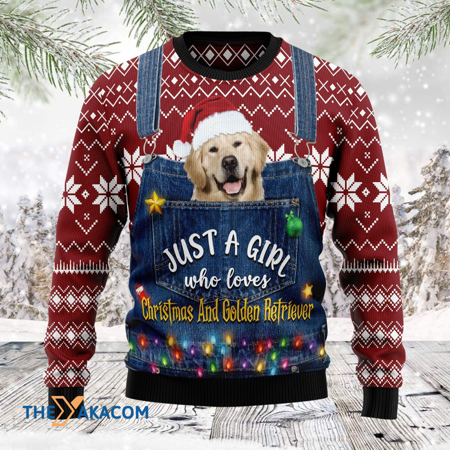 Merry Xmas Dog Lovers Just A Girl Who Loves Christmas And Golden Retriever Awesome Gift For Christmas Ugly Christmas Sweater