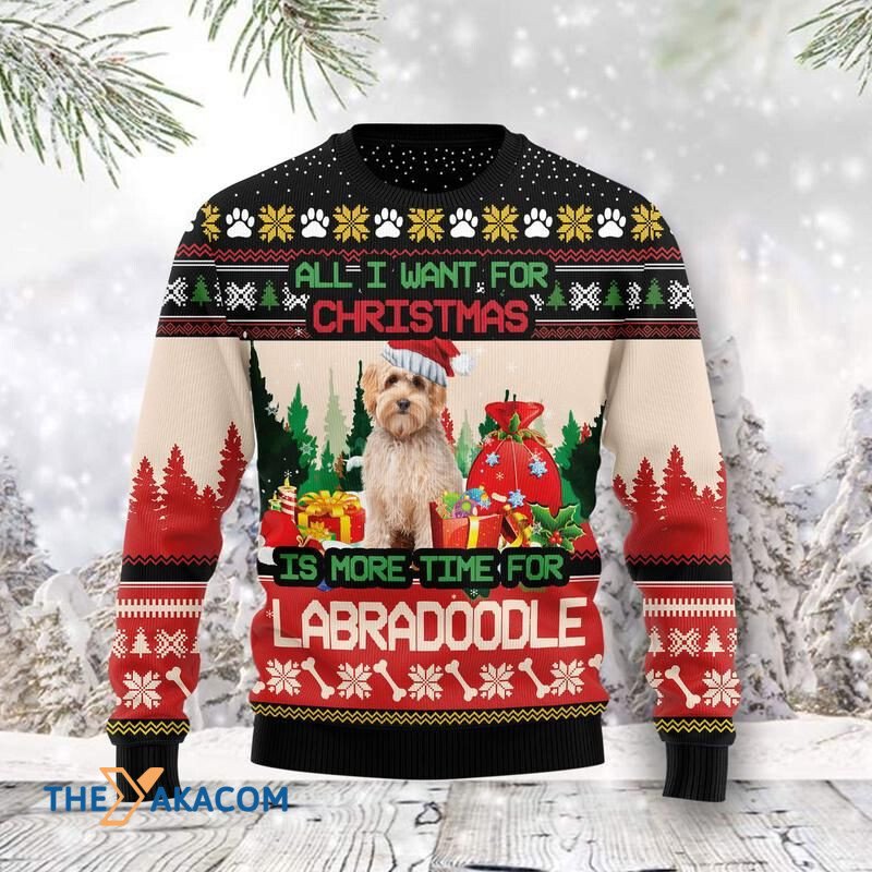 Merry Xmas Dog Lovers Labradoodle More Time Awesome Gift For Christmas Ugly Christmas Sweater