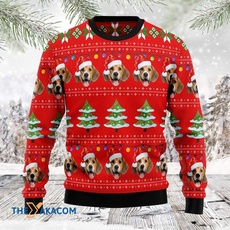 Merry Xmas Dog Lovers With Funny Dog And Pine Tree Pattern Awesome Gift For Christmas Ugly Christmas Sweater