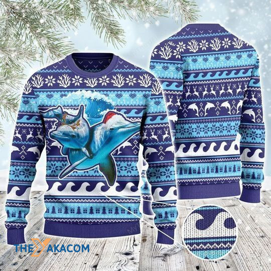 Merry Xmas Dolphin Lovers Into The Ocean Awesome Gift For Christmas Ugly Christmas Sweater