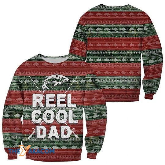 Merry Xmas Fishing Reel Cool Dad Gift For Christmas Party Ugly Christmas Sweater