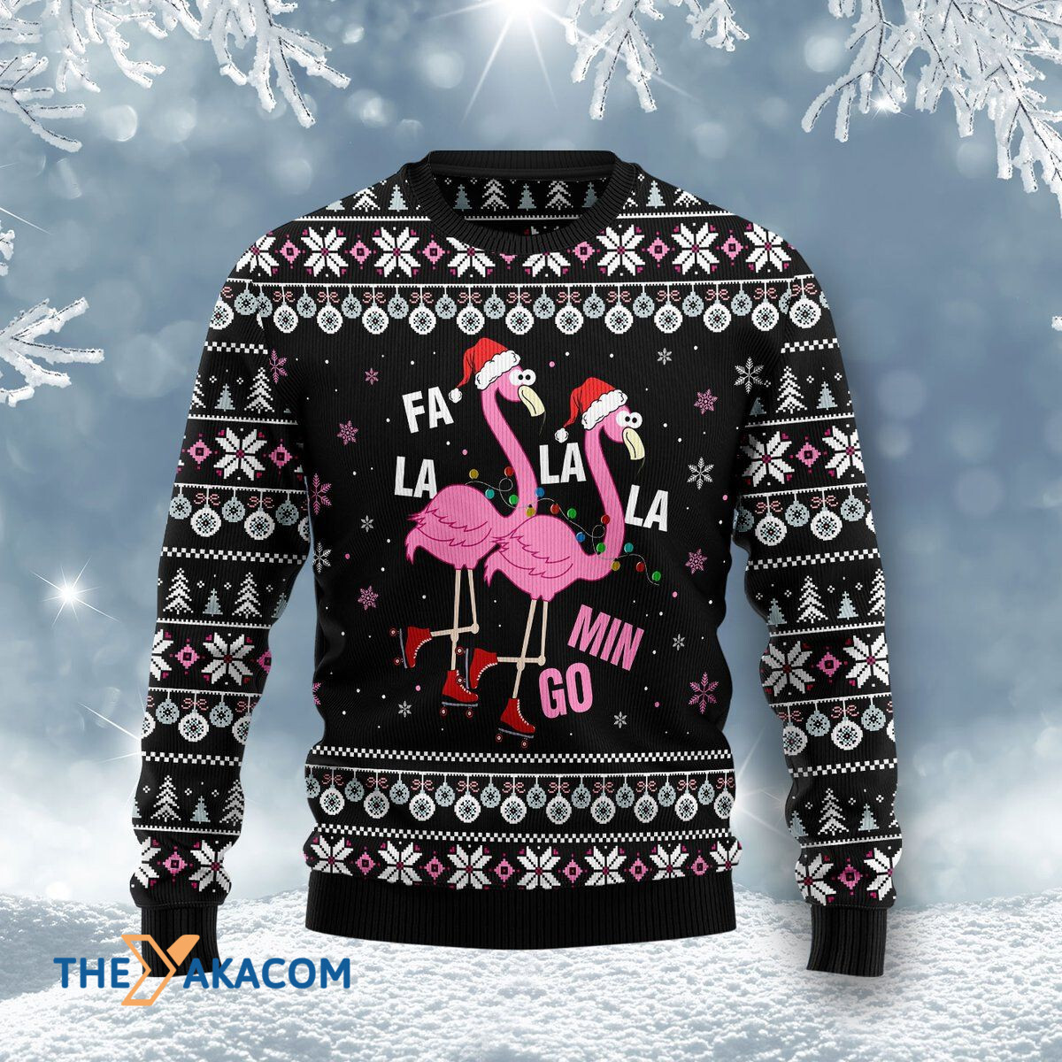 Merry Xmas Fla la la lamingo Cute Flamingo Awesome Gift For Christmas Ugly Christmas Sweater