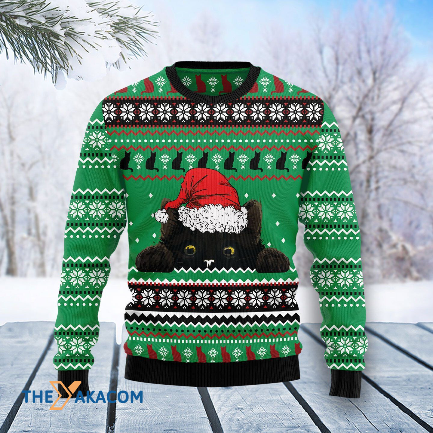 Merry Xmas For Cat Lovers Black Cat Hide Awesome Gift For Christmas Ugly Christmas Sweater