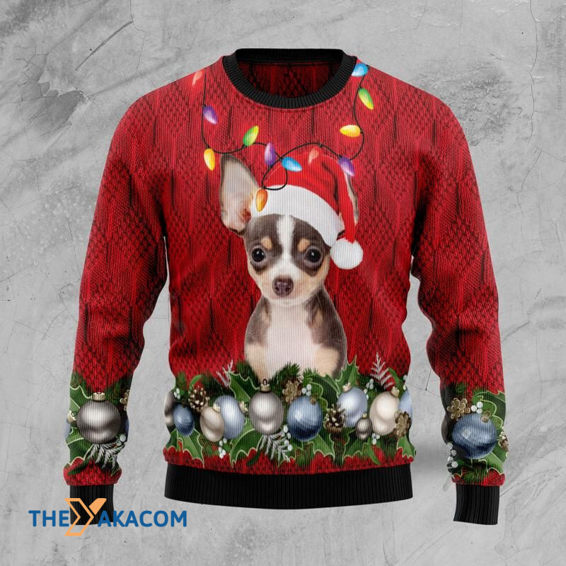 Merry Xmas For Dog Lovers Chihuahua Colorful Light Awesome Gift For Christmas Ugly Christmas Sweater