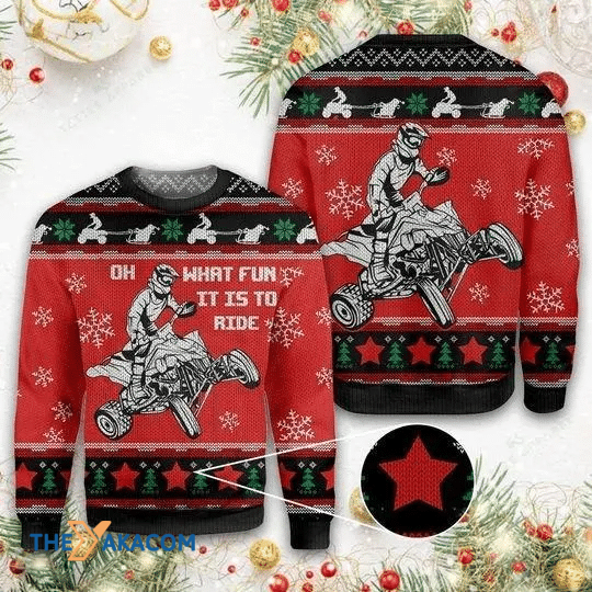 Merry Xmas Four Wheels Oh What Fun Gift For Christmas Party Ugly Christmas Sweater