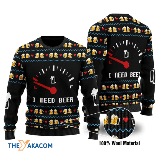 Merry Xmas Funny But I Need Beer Gift For Christmas Party Ugly Christmas Sweater