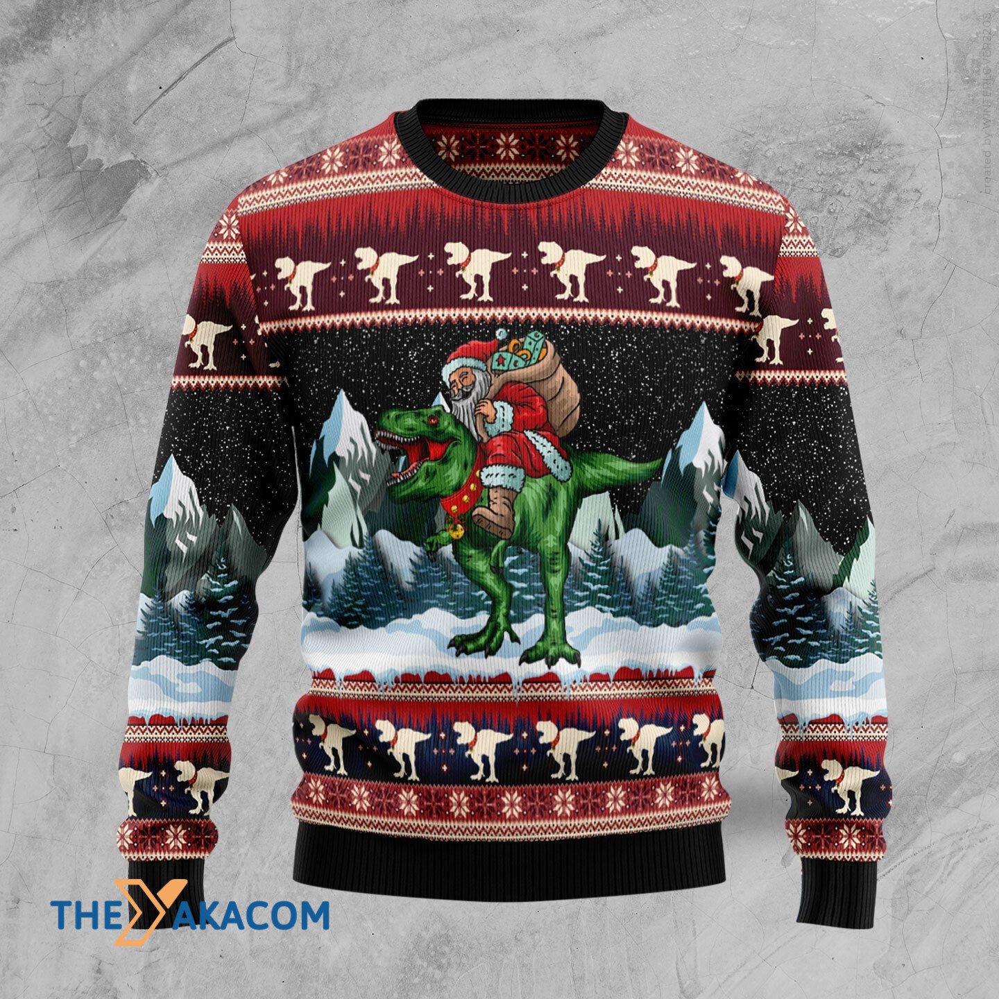 Merry Xmas Funny T-rex Santa Clause Awesome Gift For Christmas Ugly Christmas Sweater