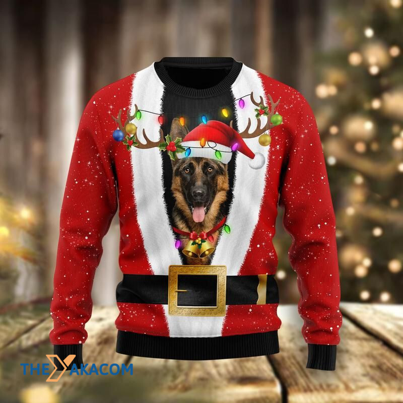 Merry Xmas German Shepherd Santa Claus So Adorable Awesome Gift For Christmas Ugly Christmas Sweater