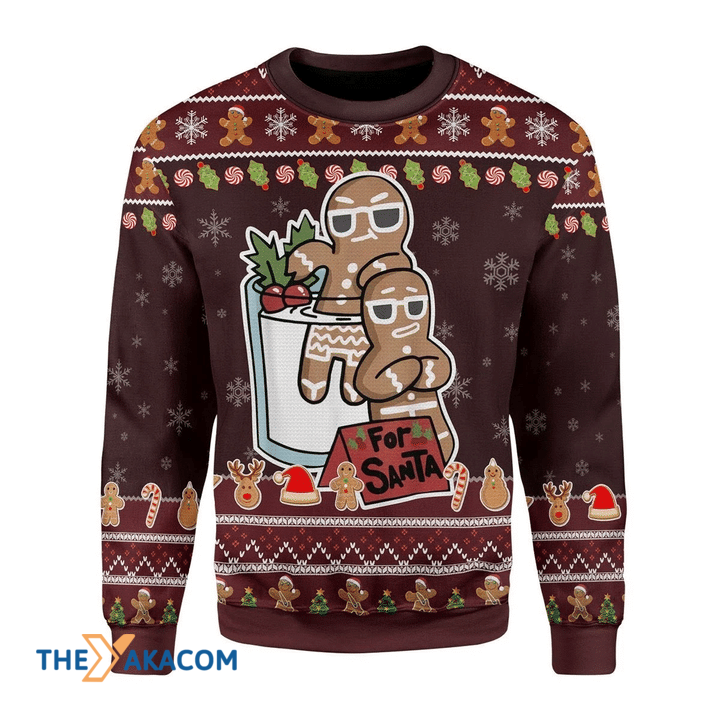 Merry Xmas Gingerbread For Santa Awesome Gift For Christmas Ugly Christmas Sweater