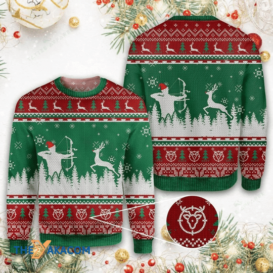 Merry Xmas Go Out Deer Hunting For Christmas Special Pattern Ugly Christmas Sweater