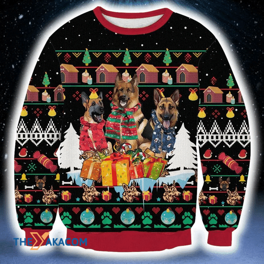 Merry Xmas Happy Time Together with My German Shepherd Gift For Christmas Party Ugly Christmas Sweater